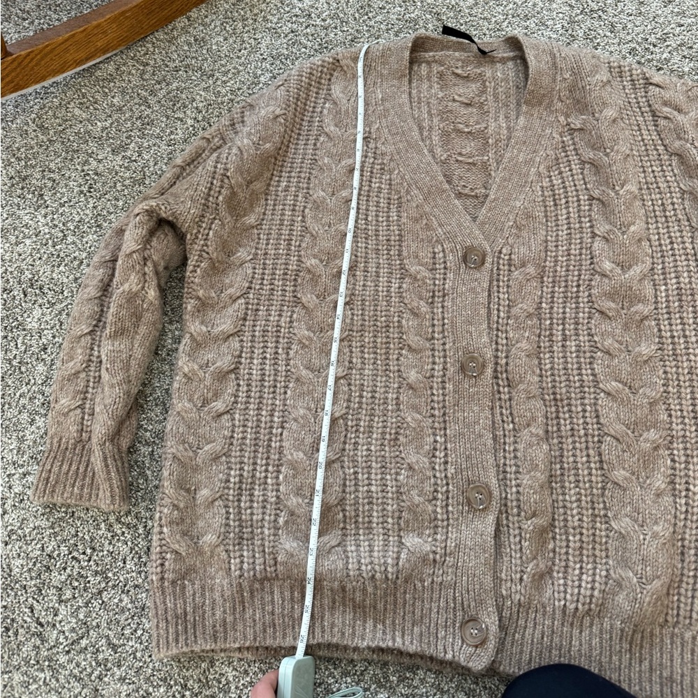 Jenni Kayne Taupe Cable Knit Cardigan - Picture 5 of 6